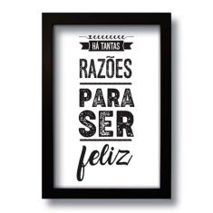Imagem de Quadro Decorativo Frase Motivacional Ser Feliz 33x43 Cm