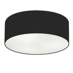 Imagem de Plafon Cilíndrico Md-3049 Cúpula em Tecido 70x15cm Preto - Bivolt