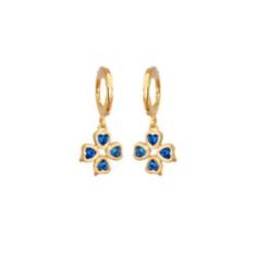 Imagem de Brinco Infantil Trevo Strass Folheado Ouro 18K Antialérgico - Mixfolhe