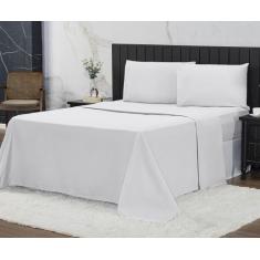 Imagem de Jogo De Cama Casal King 600 Fios Percal 04 Peças Com Barra, Antiácaro,