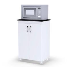 Imagem de Balcão De Cozinha Microondas Vitória Branco 735 Ajl Móveis