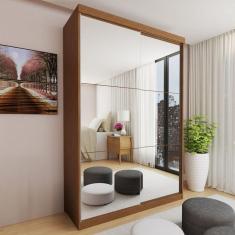 Imagem de Guarda-Roupa Solteiro Lila 2 Portas de Correr 2 Gavetas Carvallho - Minastex