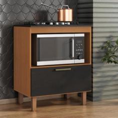 Imagem de Balcão para Cooktop 4 Bocas com Porta Basculante Master Cinamomo/Preto Tx