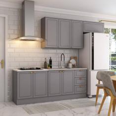 Imagem de Cozinha Compacta Veneza 8 Portas 3 Gavetas 100% Mdf Americana Cinza - Panorama Móveis