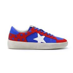 Imagem de Mi.iM Candace Rubber Sole Cadarço Couro Glitter Star Tênis, Azul, vermelho, 38