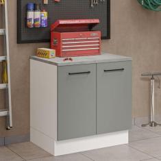 Imagem de Balcão Multiuso 80cm 2 Portas Branco/cinza Agata Madesa