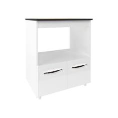Imagem de Balcão Armário Para Fogão Cooktop 5 Bocas E Forno Elétrico Cozinha Evelyn Mobília Decor Branco