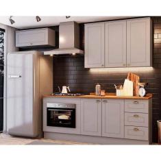 Imagem de Cozinha Completa Americana (2 Aéreos, 2 Balcões, 2 Complementos) 6 Peças Cinza - Henn