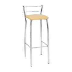 Imagem de Banqueta Macaé Amarela e Cromada - Criativa