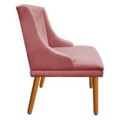 Imagem de Kit 8 Cadeiras de Jantar Suede Pés Palito Rose