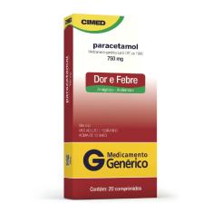 Imagem de Paracetamol 750mg 20 Comprimidos