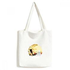Imagem de Bolsa de lona com estampa de flores geométricas Golden Sakura bolsa de compras casual