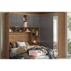 Imagem de Guarda Roupa Casal 7 Portas E 4 Gavetas C/ Espelho Lugano Jatoba/Grafi