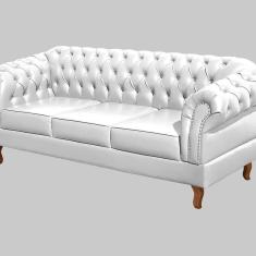 Imagem de Sofá Dom Pedro 3 Lugares Decoração Sala Recepção Retrô Branco