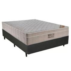 Imagem de Cama Box Casal Sintético + Colchão Casal Ortobom Airtech Molas Ensacadas 65x138x188 Cinza