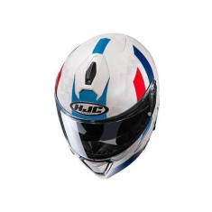 Imagem de Capacete Hjc I90 Syrex Branco, Azul E Vermelho 55 F016