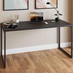 Imagem de Mesa Escrivaninha Estilo Industrial Aço 150 ônix/Preto - Panorama Móveis