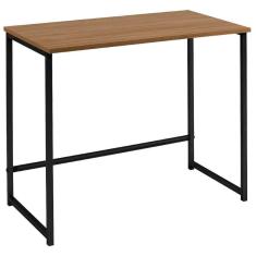 Imagem de Escrivaninha Industrial Aço Preto I15 Tampo Castanho Madeira Taeda Dmobiliario Castanho