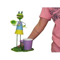 Imagem de Boneca Sapo De Ferro Para Enfeite e Decoraçao Jardim e Flores Menina (