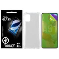 Imagem de Capa Capinha Case Anti impacto transparente Reforçada + Pelicula de Gel Samsung Galaxy A51 A515 (Tela 6.5)