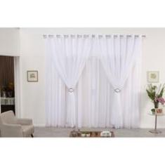 Imagem de Cortina Voil Duplo  3,00x2,80 Ilhós E Fivelas Cromadas