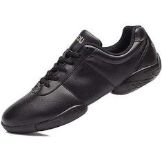 Imagem de JITUUE Cheer Shoes Tênis feminino de dança de líder de torcida tênis moderno com cadarço academia esportivo tênis de treinamento esportivo para meninas, Preto (feminino), 37
