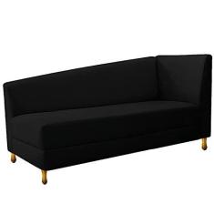 Imagem de Recamier Divã Valéria 160cm Lado Esquerdo Suede Preto - Amarena Móveis