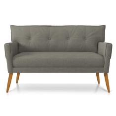 Imagem de Namoradeira Linho Pés Palito Castanho Cor Grafite