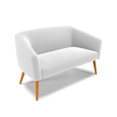 Imagem de Sofá Namoradeira Stella Bouclê Pés Palito Castanho - D'rossi Cor Off White