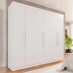 Imagem de Guarda-roupa 6 Portas 4 Gavetas New Malibu Espresso Móveis Branco