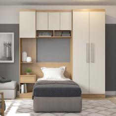 Imagem de Guarda Roupa Solteiro Modulado 210 Cm 4 Peças mdp Carvalho