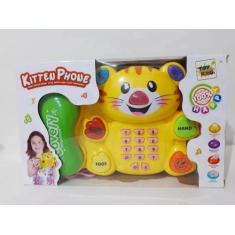 Imagem de Piano Gato Telefone Musical Infantil Teclado Baby Com Luz - Toys