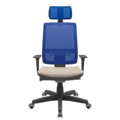 Imagem de Cadeira Office Brizza Tela Azul Com Encosto Assento Poliester Fendi Au