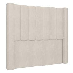 Imagem de Cabeceira Casal King Cama Box 195cm Claire I02 Veludo Bege Mpozenato