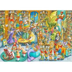 Imagem de Quebra-cabeça Ravensburger Biblioteca Noturna 1000 Peças - Únicas