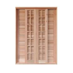 Imagem de Portal Correr Veneziana 6 Folhas Mista Reto com Fechadura 1,40 X 2,10 Rodam Natural