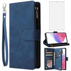 Imagem de Asuwish Capa carteira compatível com Samsung Galaxy A53 5G 2022 e protetor de tela de vidro temperado, capa flip de couro, porta-cartões, capas para celular Gaxaly A53 G5 Galaxies 53A SM A536U
