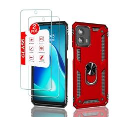 Imagem de Anvzle Capa para Motorola G 5G 2023 (não serve para 2022) com [2 unidades] protetor de tela de vidro, Moto G 2023 5G armadura resistente à prova de choque [grau militar] protetora, com suporte
