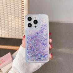 Imagem de Brilho escuro luminoso glitter líquido neon areia capa de telefone para iPhone 15 Pro 11 13 14 12 Pro Max lantejoulas areia movediça capa transparente, T3, para iPhone 15 Pro