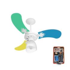 Imagem de Ventilador Teto Super Baby Colors 3Pás Mdf Branco/Masculino 220V+Contr