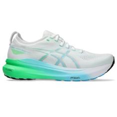 Imagem de ASICS Tênis de corrida masculino GEL-KAYANO 31, Branco/Ciano Brilhante, 41