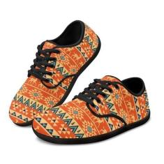 Imagem de GOSTONG Sapatos masculinos descalços minimalistas tênis de caminhada respirável leve tênis de corrida antiderrapante preto EUA 34-48, Vermelho tribal, 36
