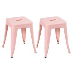 Imagem de Kit 2 Banquetas Baixas 45 Cm Rosa Antigo