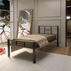 Imagem de Cama Moderna Solteiro Aço Resistente Qualidade - Casa E Mobilia