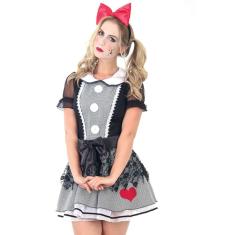 Imagem de Fantasia Boneca do Mal Halloween Feminina  Adulto Luxo