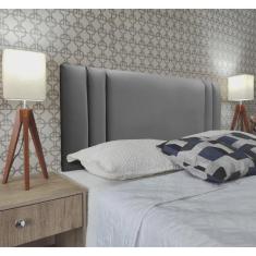 Imagem de Cabeceira Cama King Siena Double Corano Cinza 60 rbl