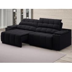 Imagem de Sofá Com Porta Copos Carregador Usb Ret Rec Samurai 2,30M Velosuede Pr