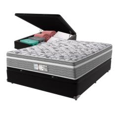 Imagem de Cama Box Baú Preto e Colchão Evolution Molas Ensacadas Viúvo Probel