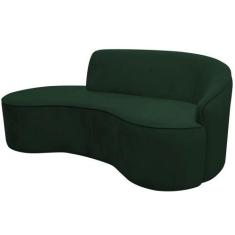 Imagem de Sofá Curvo 02 Lugares 150cm Eron Braço Esquerdo Suede Verde - Nexta Ca