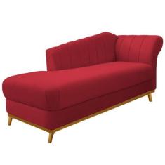 Imagem de Recamier Vanessa 160cm Lado Esquerdo Suede Vermelho - Doce Sonho Móvei